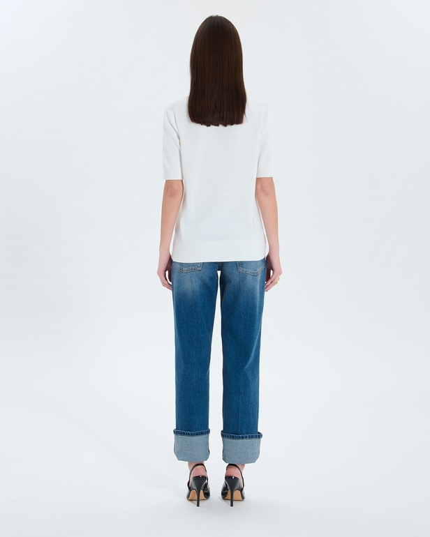 Pull Narvi Pull manches courtes &eacute;cru ZAPA