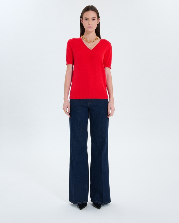 Pull Narvi Pull manches courtes rouge ZAPA
