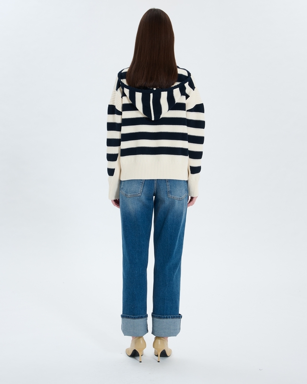 Pull Nada Pull &agrave; capuche bicolore ZAPA