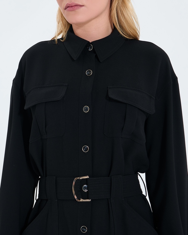 Robe Ropa Robe saharienne noire ZAPA