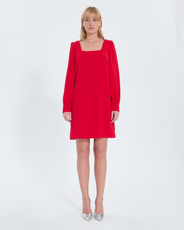 Robe Rina Robe courte en cr&ecirc;pe rouge ZAPA