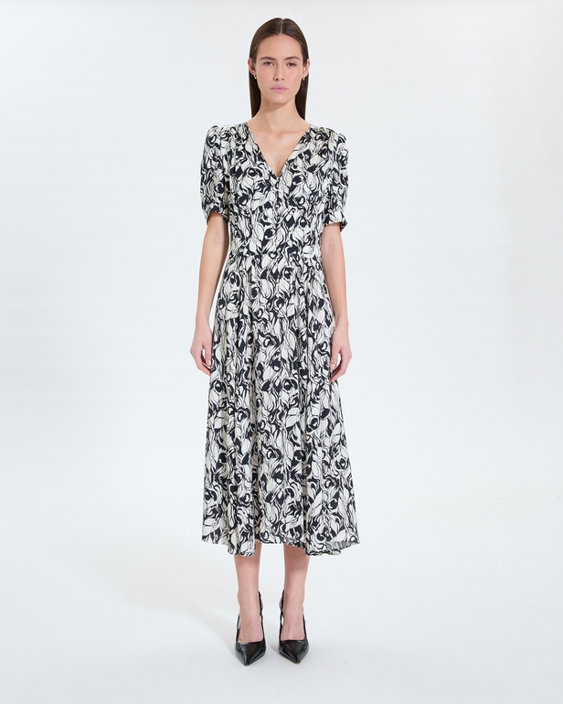 Robe Rafinita Robe longue &eacute;vas&eacute;e &agrave; imprim&eacute; floral ZAPA