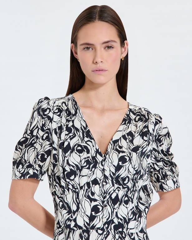 Robe Rafinita Robe longue &eacute;vas&eacute;e &agrave; imprim&eacute; floral ZAPA