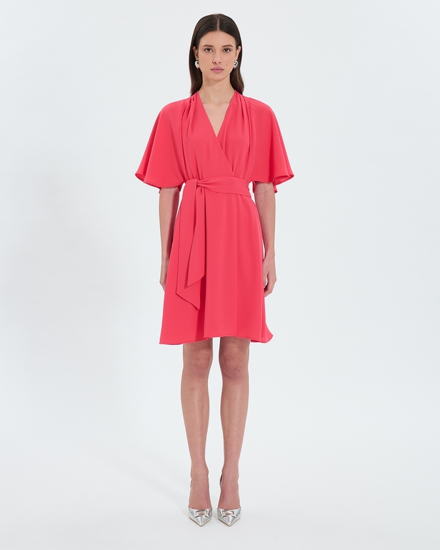 Robe Russel Robe portefeuille en cr&ecirc;pe corail ZAPA