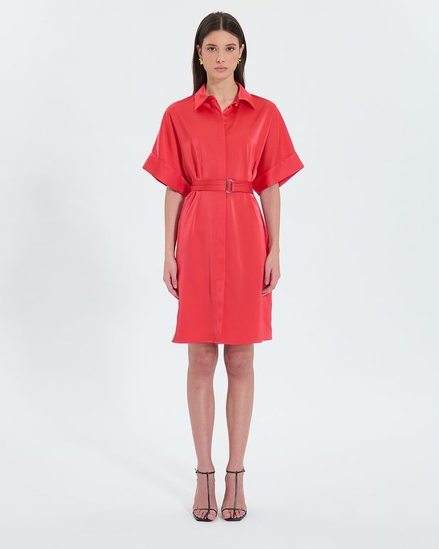 Robe Romille Robe chemise satin&eacute;e corail ZAPA