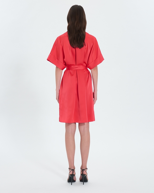 Robe Romille Robe chemise satin&eacute;e corail ZAPA