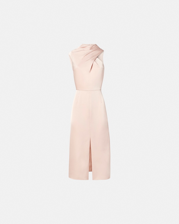 Robe Ryvana Robe asym&eacute;trique satin&eacute;e nude ZAPA