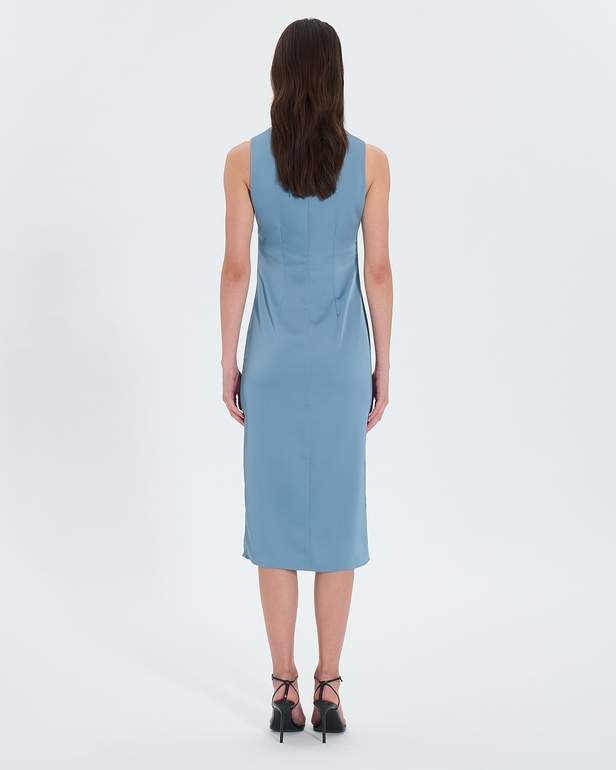 Robe Roel Robe midi satin&eacute;e bleue hortensia ZAPA