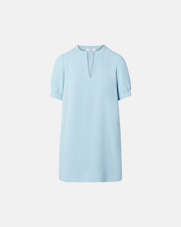 Robe Rhealane Robe droite en cr&ecirc;pe bleue ciel ZAPA