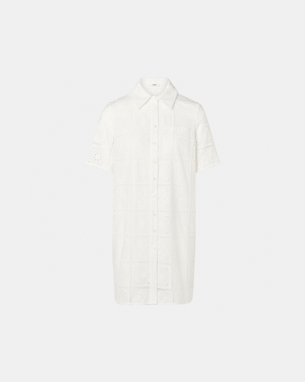 Robe Relina Robe mi longue &agrave; broderie anglaise &eacute;crue ZAPA