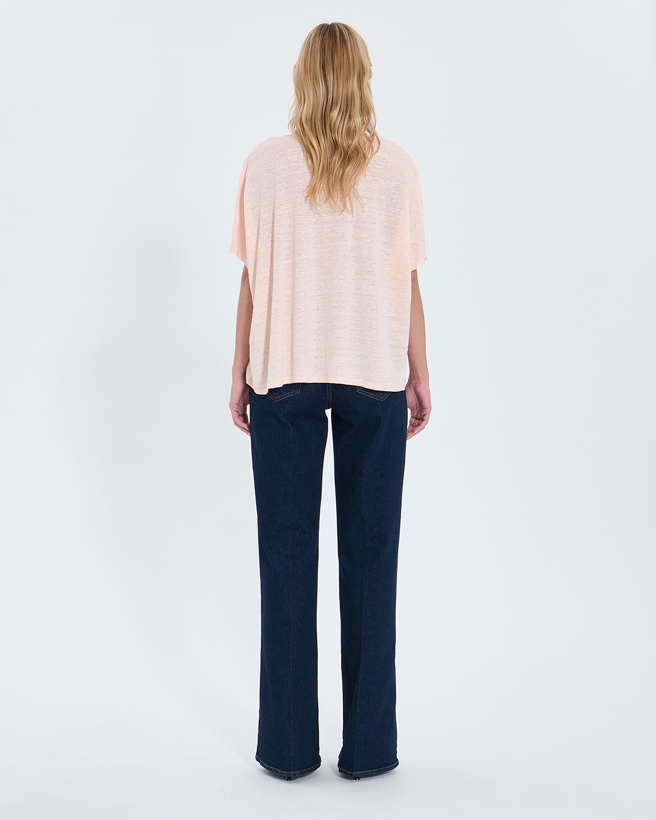 Top Timmy T-shirt col V en lin nude ZAPA