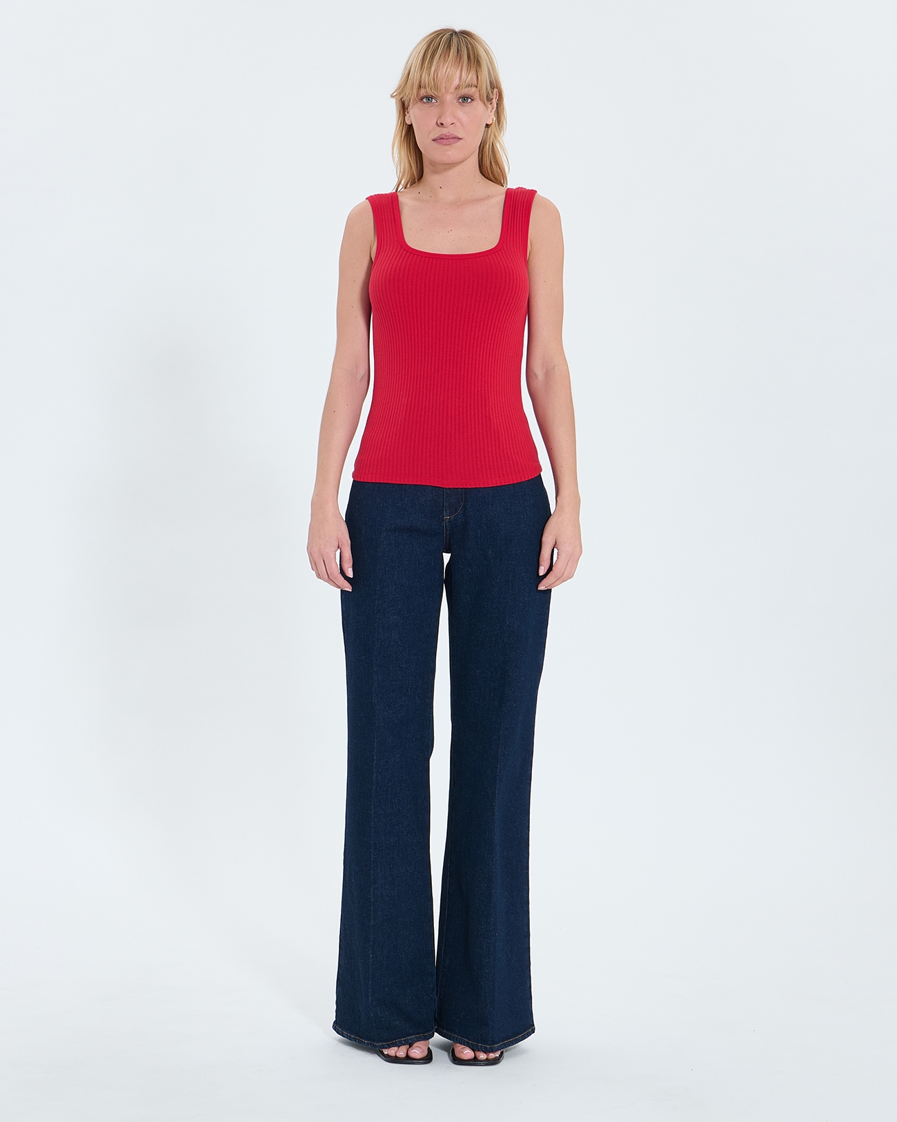 Top Torride D&eacute;bardeur en maille rouge ZAPA