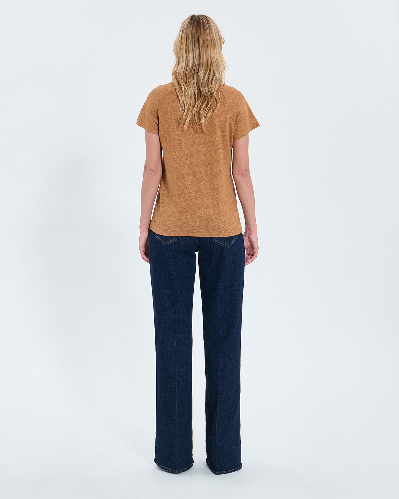 Top Tressie Tee-shirt en lin tabac ZAPA