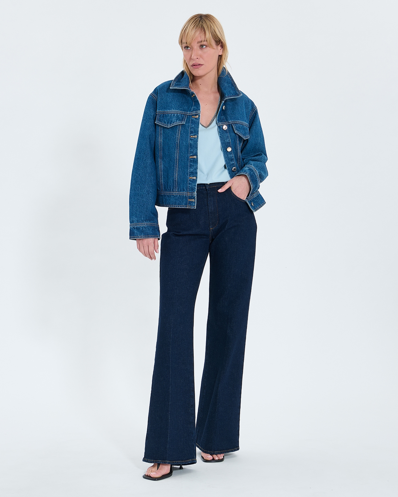 Top Taylor Tee-shirt ajust&eacute; en coton bleu ciel ZAPA