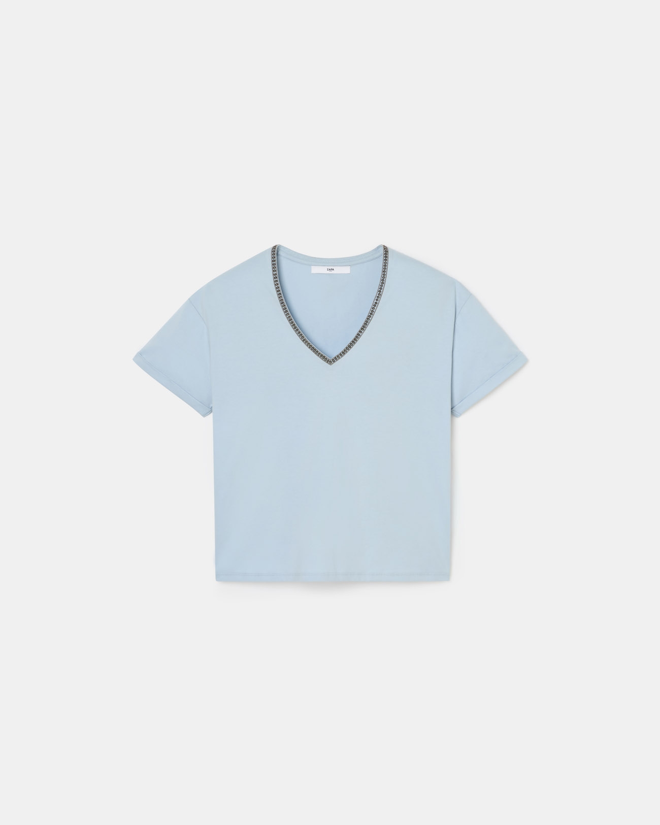 Top Taylor Tee-shirt ajust&eacute; en coton bleu ciel ZAPA