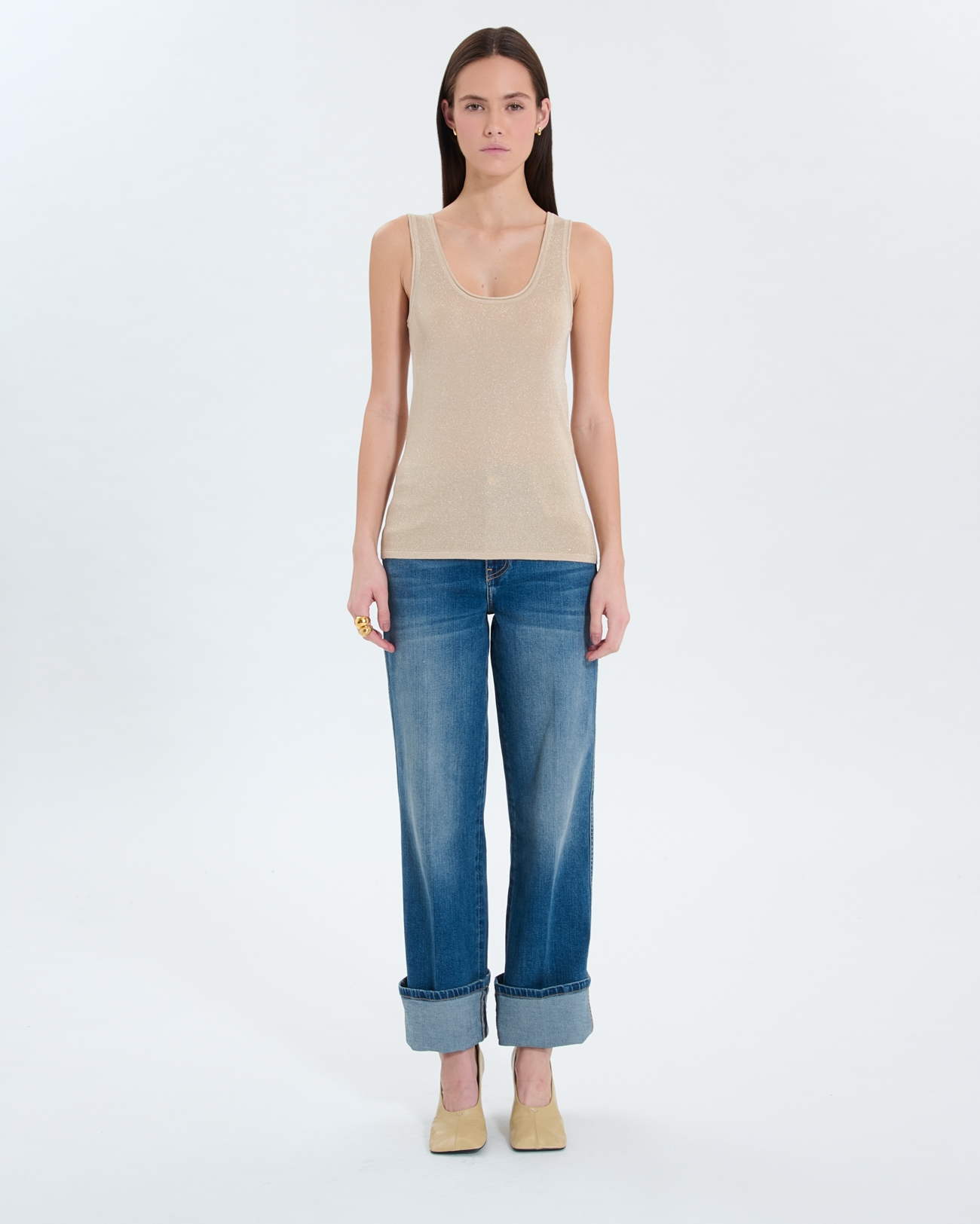 Top Nara D&eacute;bardeur paillet&eacute; champagne ZAPA