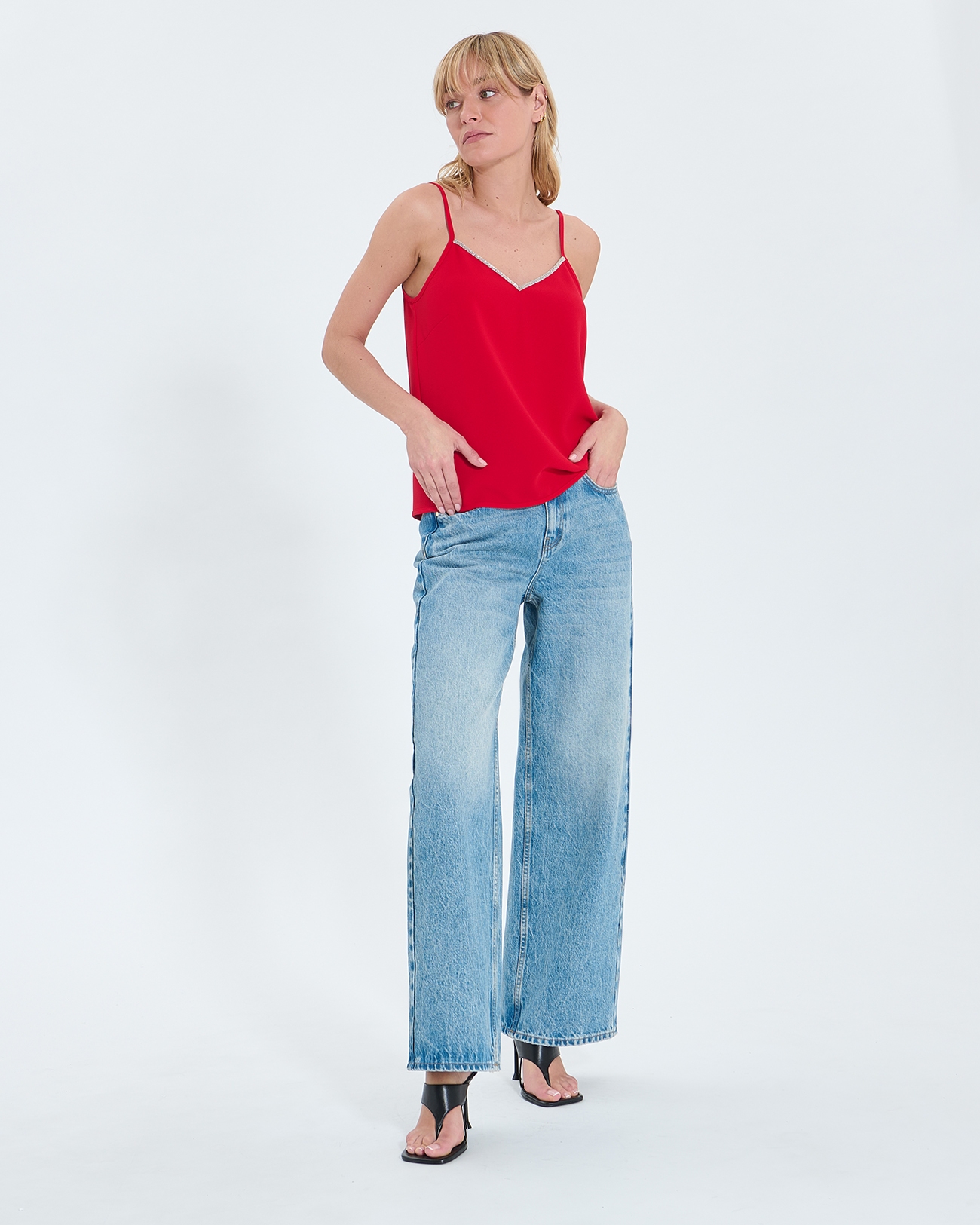 Top Tobera D&eacute;bardeur rouge ZAPA