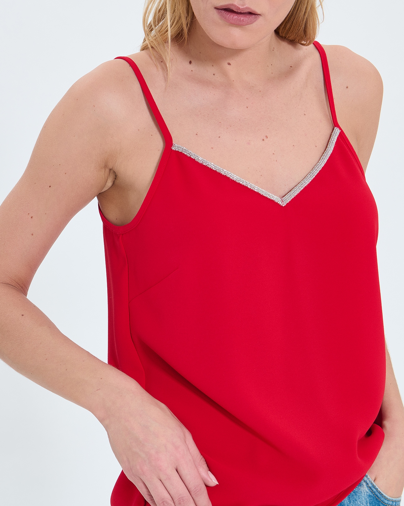Top Tobera D&eacute;bardeur rouge ZAPA