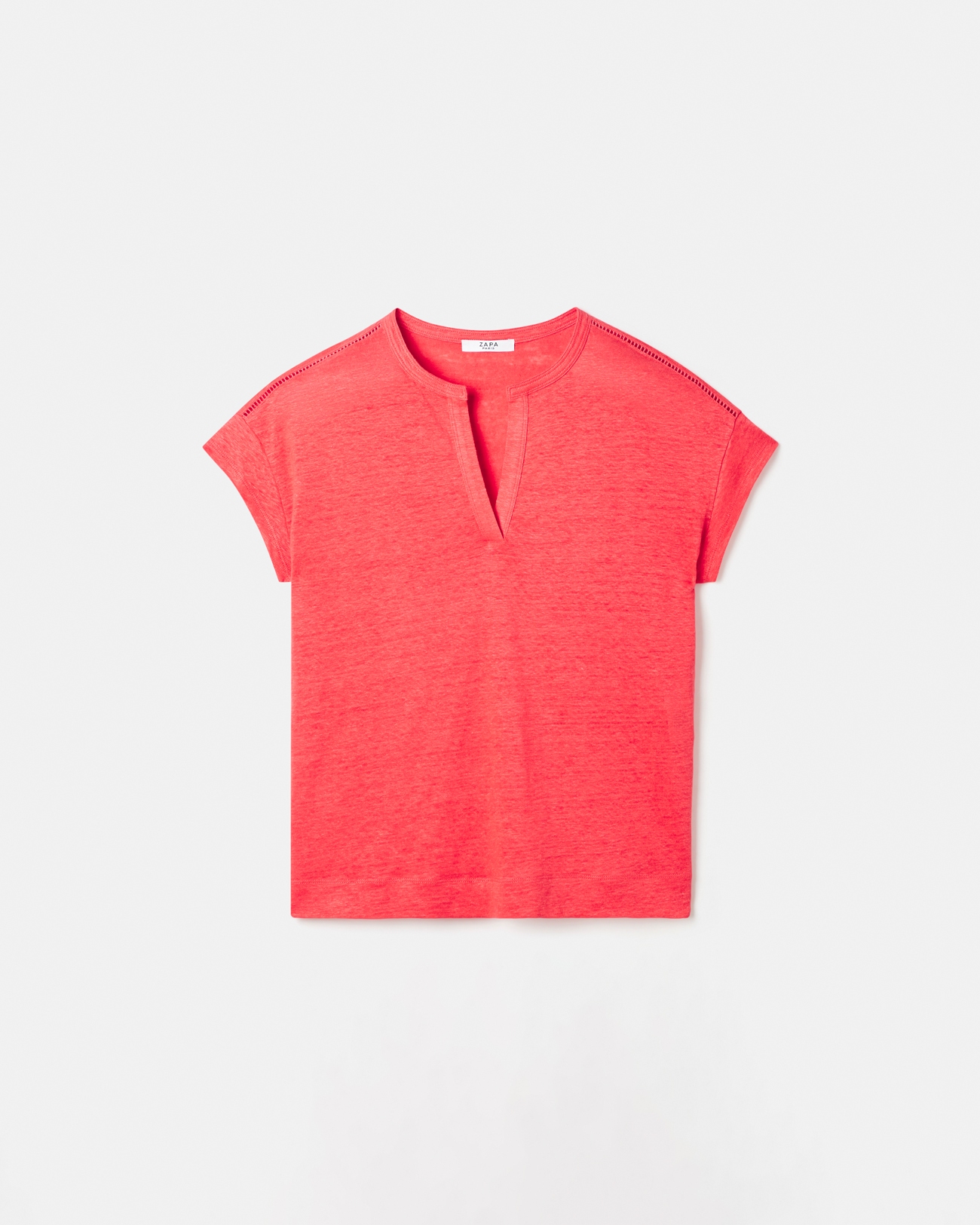 Top Thebes Top en lin corail ZAPA
