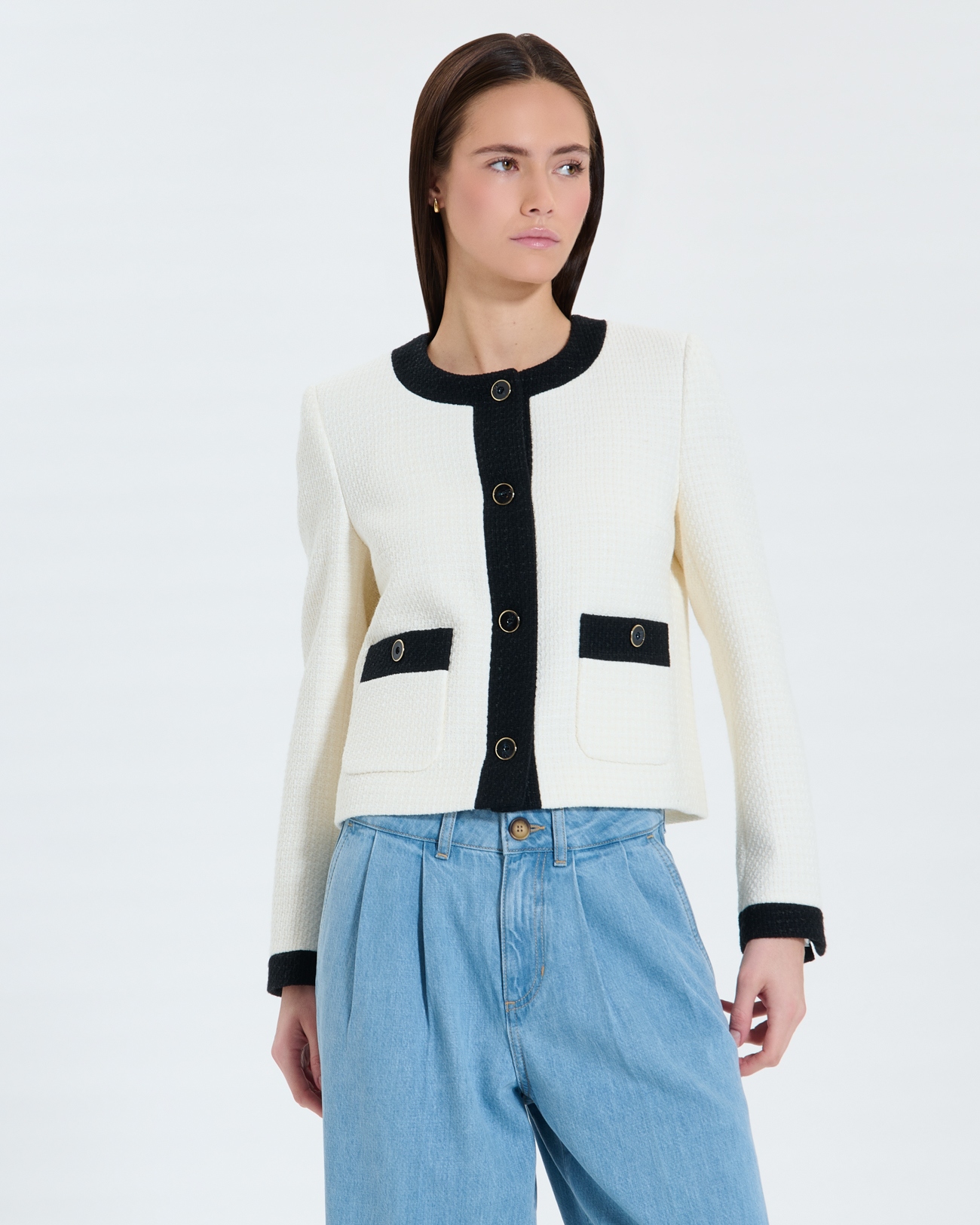 Veste Valse Veste en tweed &eacute;crue ZAPA