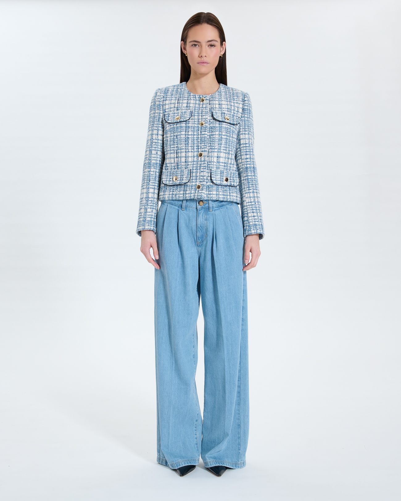 Veste Valsa Veste en tweed bleue ZAPA