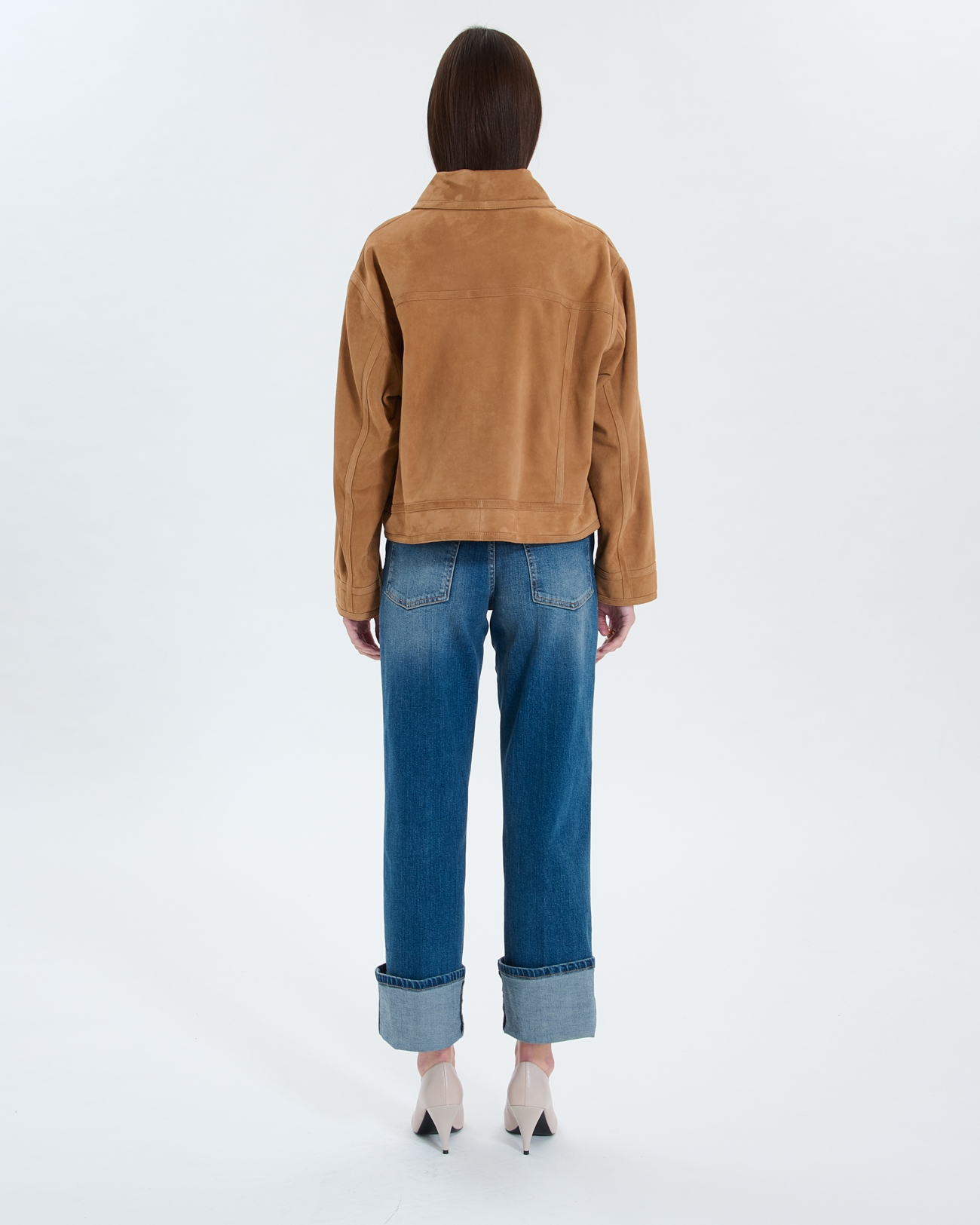 Veste Monge Manteau en su&egrave;de beige ZAPA