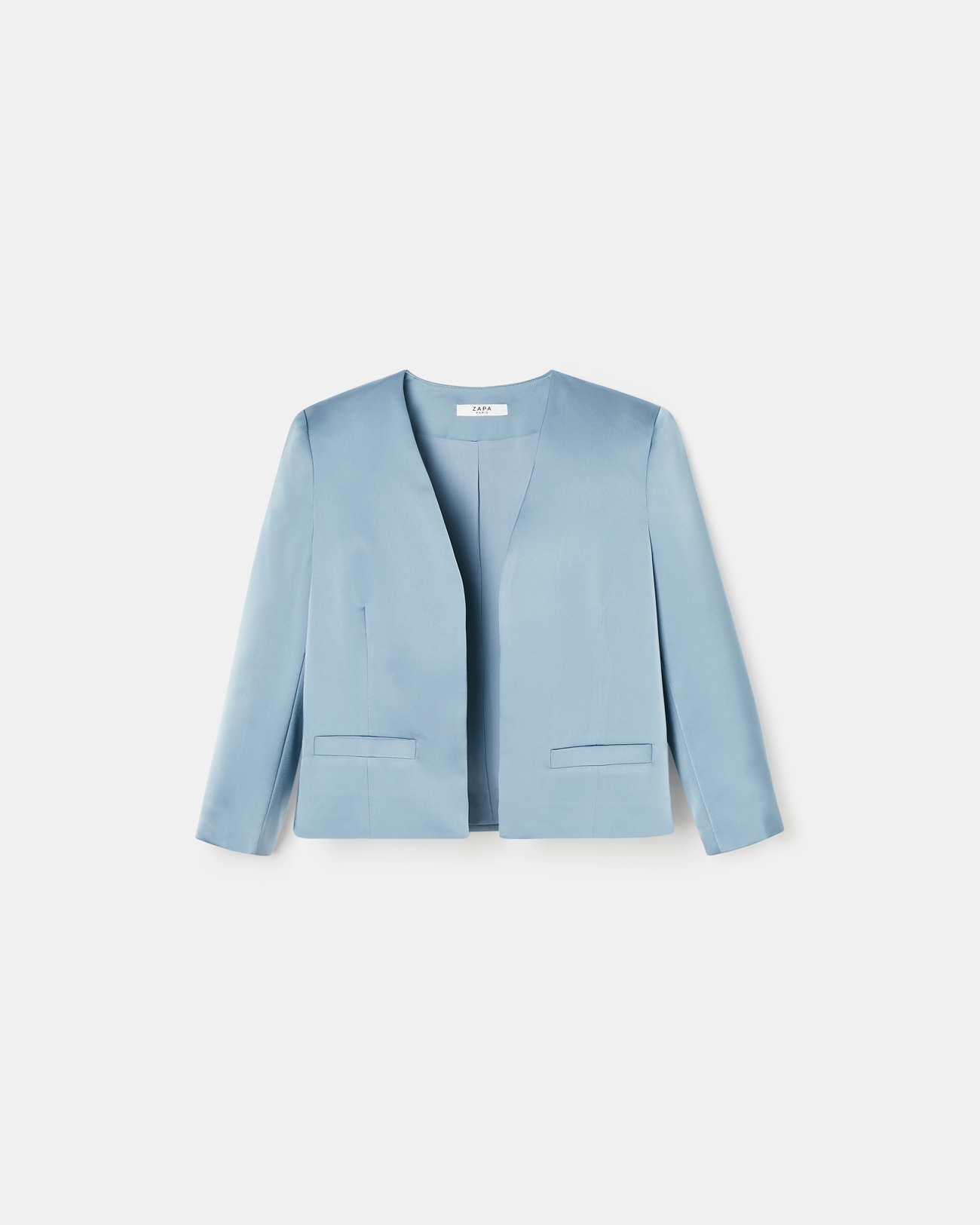 Veste Vickio Veste courte satin&eacute;e bleue ZAPA
