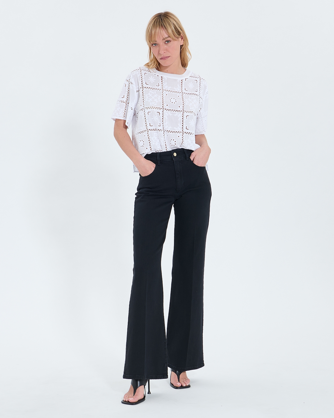 Top Trevor Top en broderie anglaise &eacute;cru ZAPA
