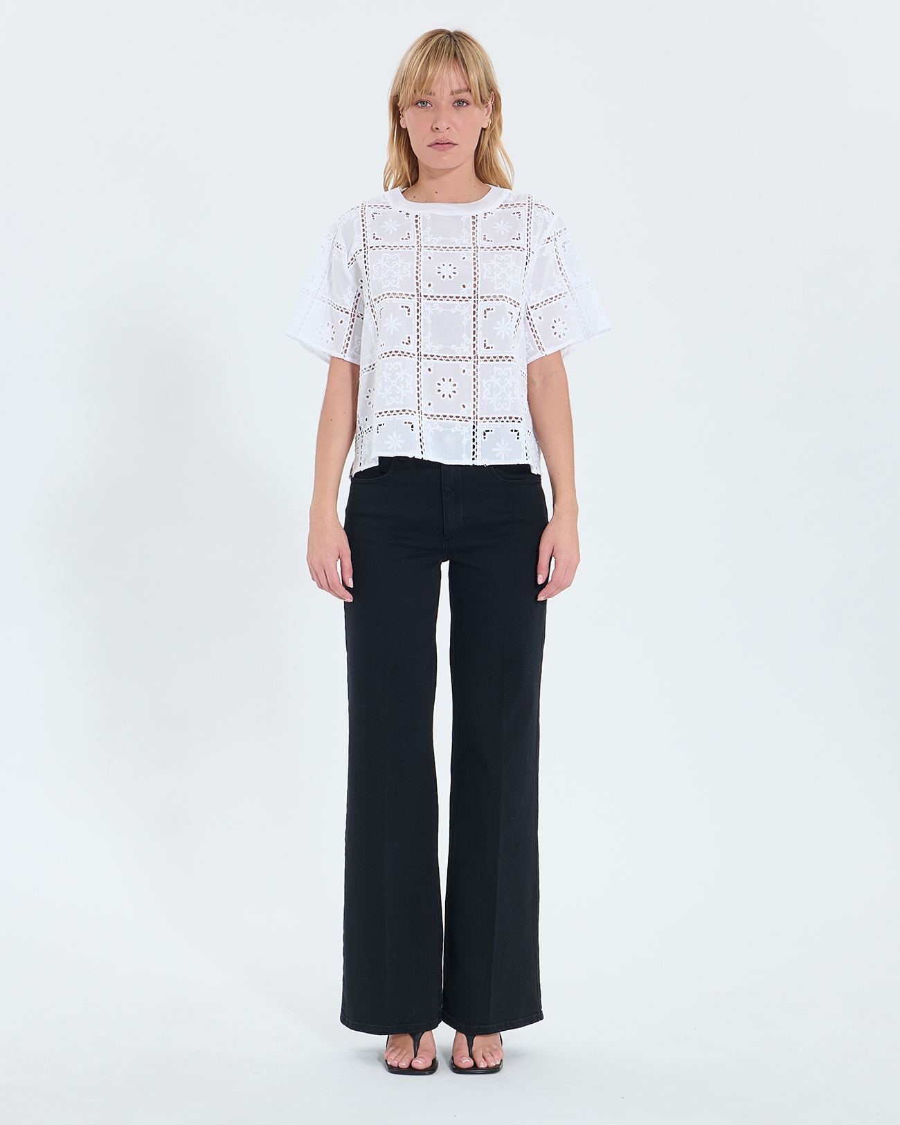 Top Trevor Top en broderie anglaise &eacute;cru ZAPA