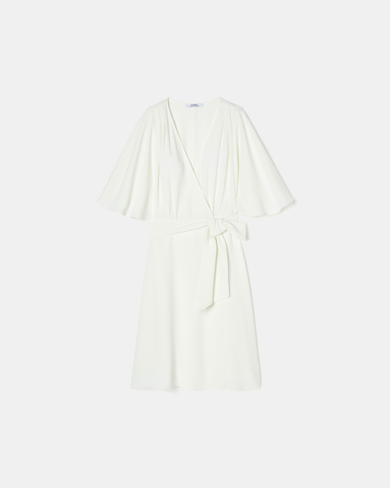 Robe Russel Robe portefeuille en cr&ecirc;pe &eacute;crue ZAPA