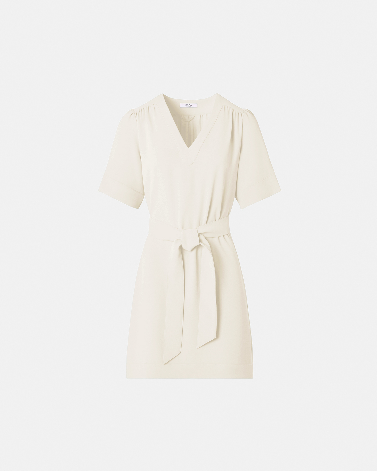 Robe Retie Robe cintr&eacute;e en cr&ecirc;pe &eacute;crue ZAPA