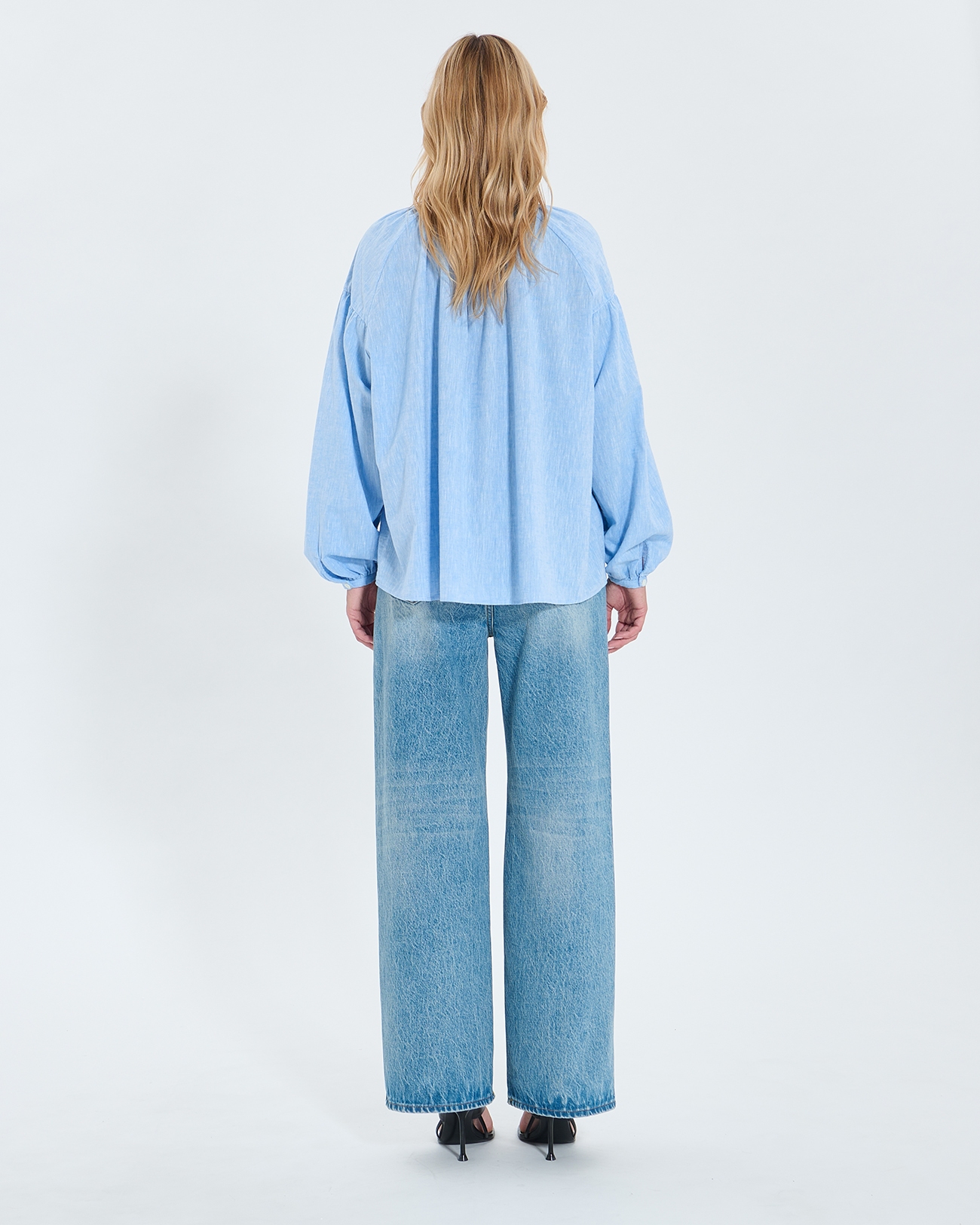 Chemise Coralia Chemise fluide en coton bleue ciel ZAPA