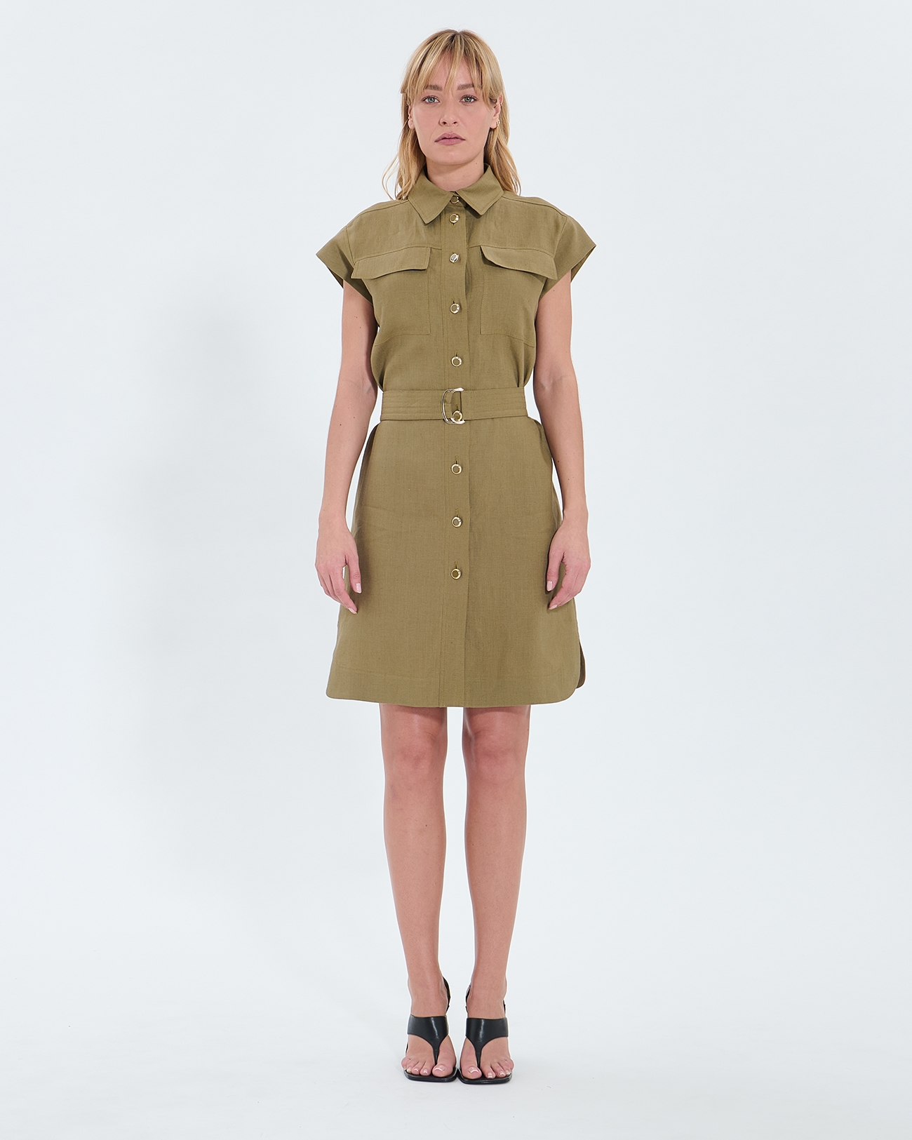 Robe Rosen Robe chemise kaki ZAPA