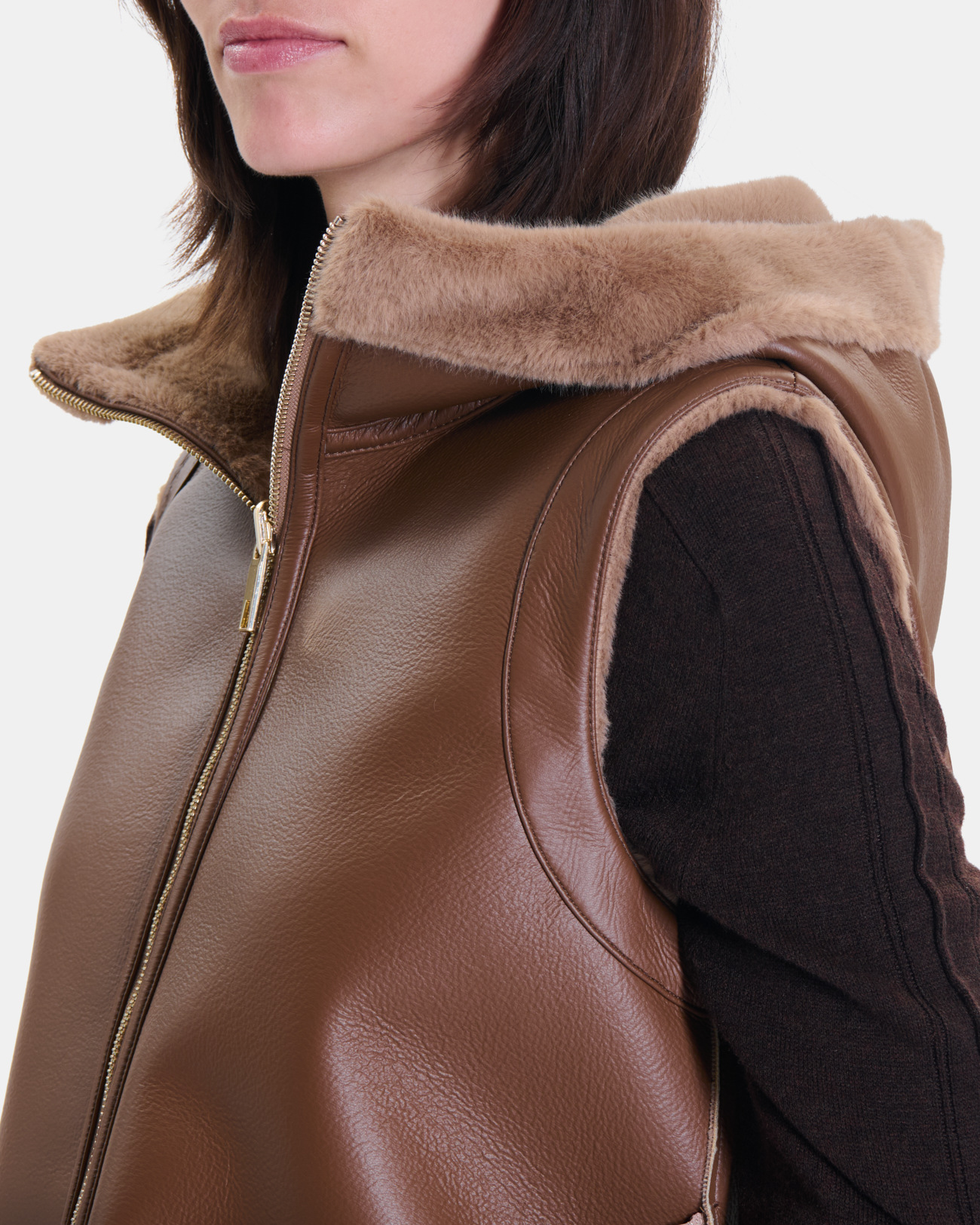Gilet Gentab Gilet r&eacute;versible camel ZAPA