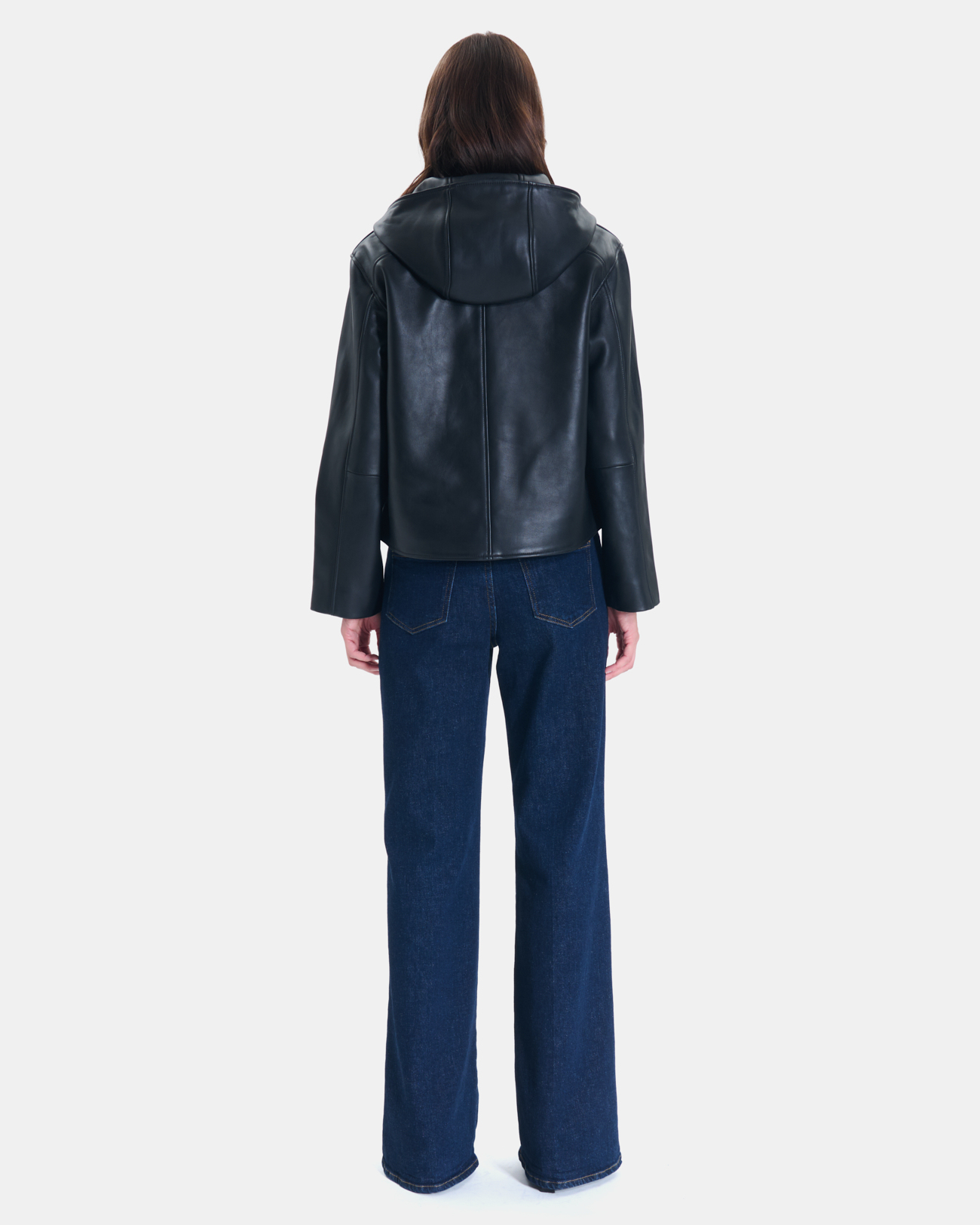 Manteau Marjo Veste courte en cuir noir ZAPA