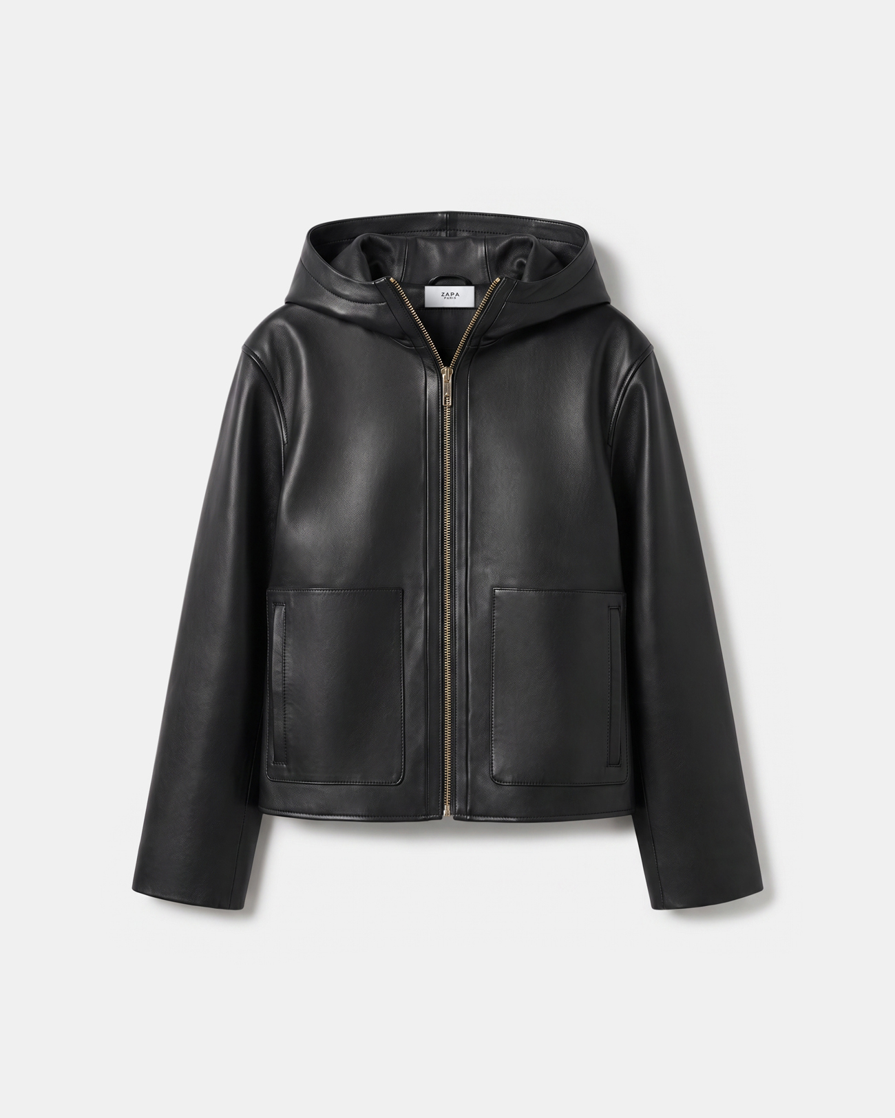 Manteau Marjo Veste courte en cuir noir ZAPA