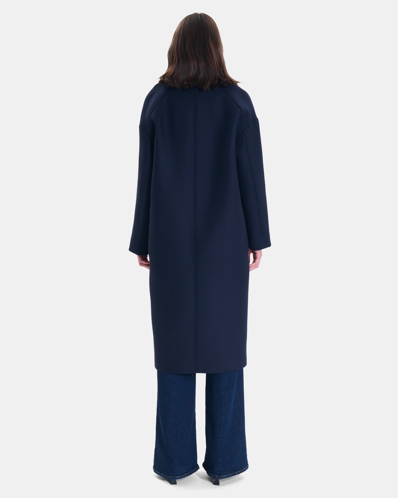 Manteau Miranda Manteau long en laine m&eacute;lang&eacute;e nocturne ZAPA