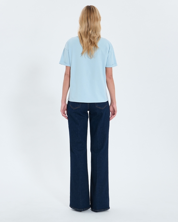 Top Taylor Tee-shirt ajusté en coton bleu ciel ZAPA