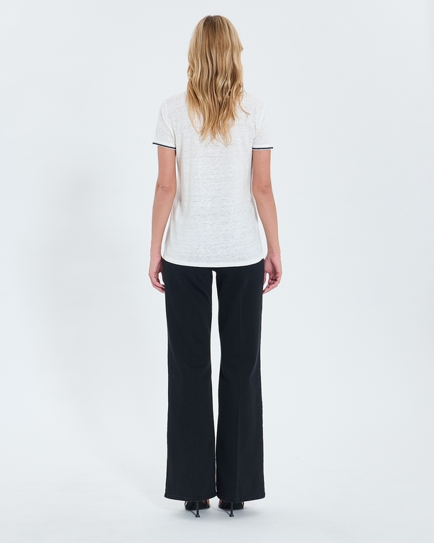 Top Tasmila Tee-shirt en lin écru ZAPA