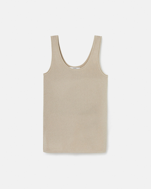 Top Nara Débardeur pailleté champagne ZAPA