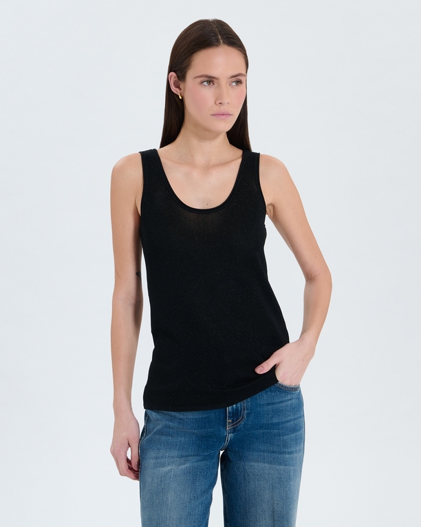 Top Nara Débardeur pailleté noir ZAPA