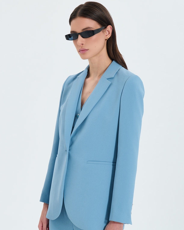 Veste Victorina Veste de costume en crêpe bleu ZAPA