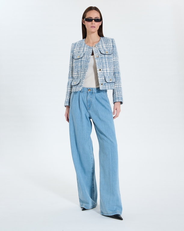Veste Valsa Veste en tweed bleue ZAPA
