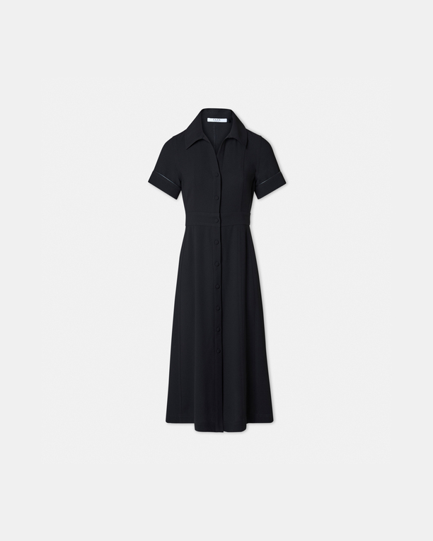 Robe Rilene Robe chemise en crêpe noire ZAPA