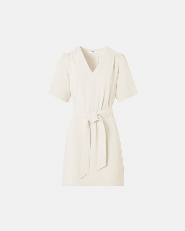 Robe Retie Robe cintrée en crêpe écrue ZAPA
