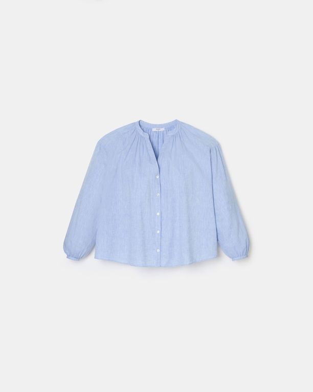 Chemise Coralia Chemise fluide en coton bleue ciel ZAPA