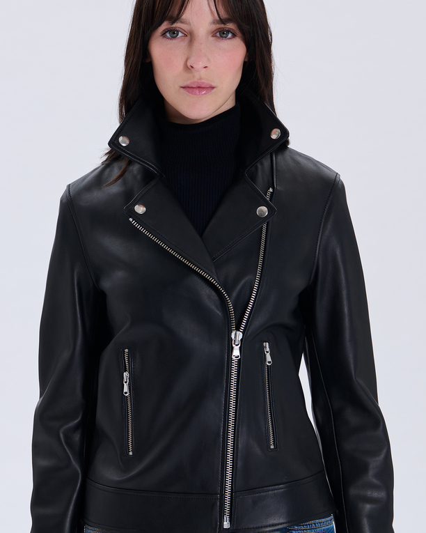 Veste Hancore Perfecto en cuir noir ZAPA