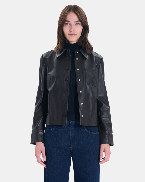 Chemise Conie Chemise chocolat en cuir ZAPA
