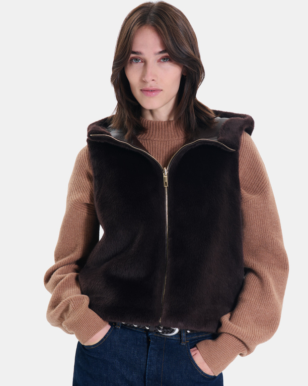 Gilet Gentab Gilet réversible chocolat ZAPA