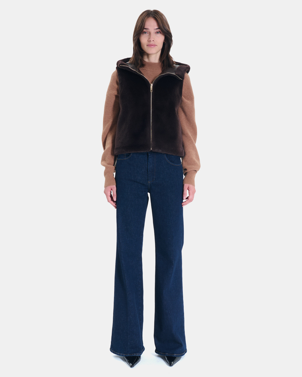 Gilet Gentab Gilet réversible chocolat ZAPA